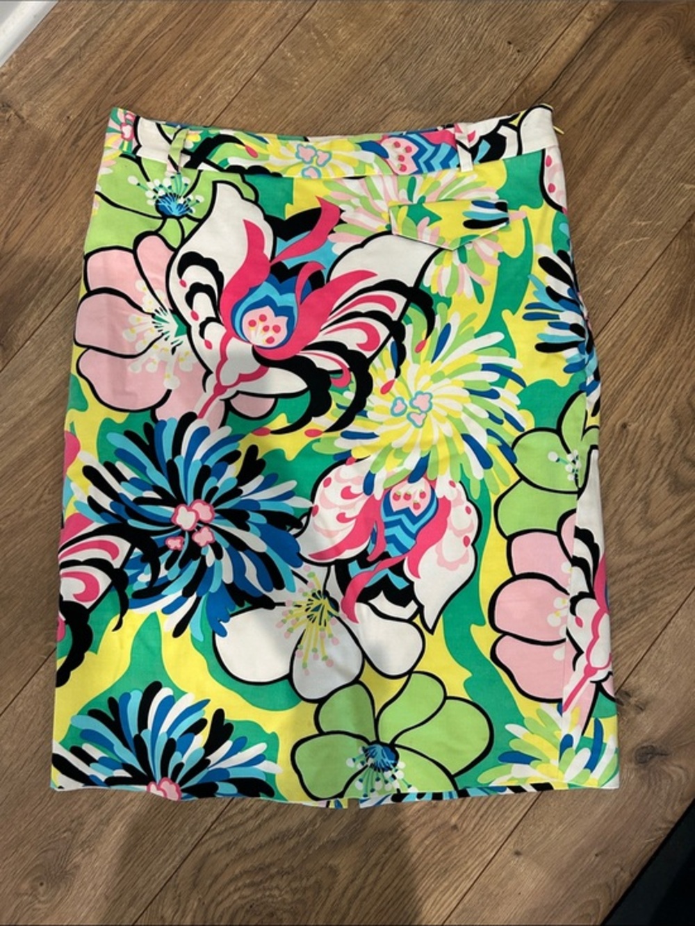 Tibi Bright Floral Pencil Skirt in Yellow, Green, Blue, Pink